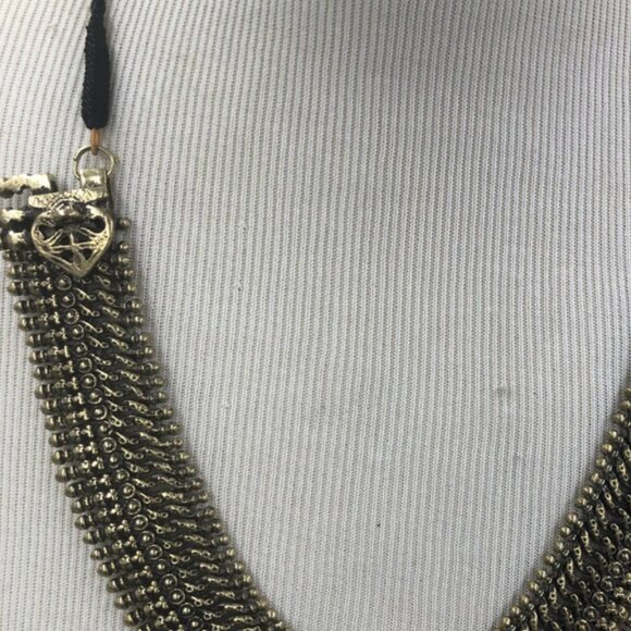Afghan Vintage Choker Metal Necklace, Statement Choker, Traditional Handmade - Picture 4 of 9